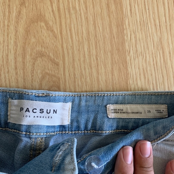 Pacsun High-Rise Super Stretch Lace Up Denim Short - Picture 3 of 4
